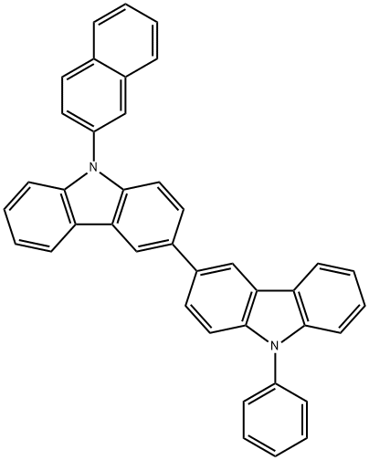 9-(naphthalen-2-yl)-9'-phenyl-9H,9'H-3,3'-bicarbazole Struktur