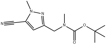 tert-butyl (5-cyano-1-methyl-1H-pyrazol-3-yl)methyl(methyl)carbamate Struktur