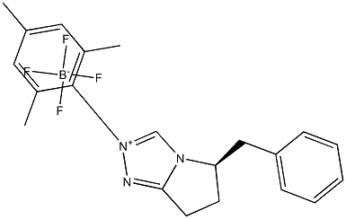 (5R)-6,7-dihydro-5-(phenylmethyl)-2-(2,4,6-trimethylphenyl)-5H-Pyrrolo[2,1-c]-1,2,4-triazolium tetrafluoroborate Struktur