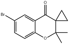 6-bromo-2,2-dimethylspiro[chroman-3,1'-cyclopropan]-4-one Struktur