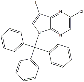 2-Chloro-7-iodo-5-trityl-5H-pyrrolo[2,3-b]pyrazine Struktur