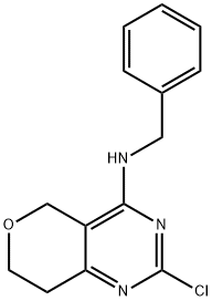 N-benzyl-2-chloro-7,8-dihydro-5H-pyrano[4,3-d]pyrimidin-4-amine Struktur