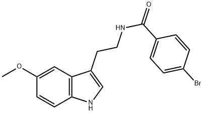 4-bromo-N-[2-(5-methoxy-1H-indol-3-yl)ethyl]benzamide Struktur