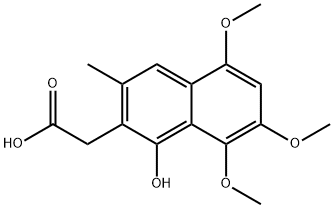 2-(1-Hydroxy-5,7,8-trimethoxy-3-methylnaphthalen-2-yl)acetic acid Struktur