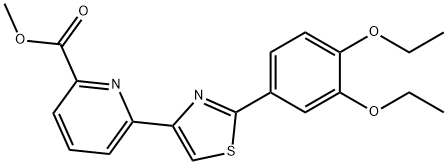 2-Pyridinecarboxylic acid, 6-[2-(3,4-diethoxyphenyl)-4-thiazolyl]-, methyl ester Struktur