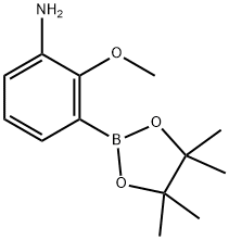 2-Methoxy-3-(4,4,5,5-tetramethyl-[1,3,2]dioxaborolan-2-yl)-phenylamine Struktur