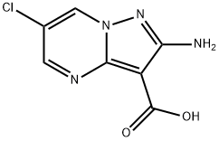 2-amino-6-chloro-pyrazolo[1,5-a]pyrimidine-3-carboxylic acid Struktur