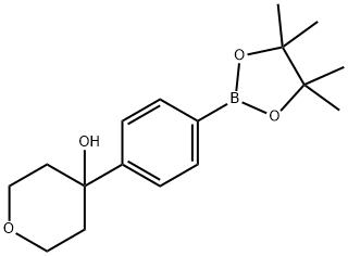 4-[4-(Tetramethyl-1,3,2-dioxaborolan-2-yl)phenyl]oxan-4-ol Struktur