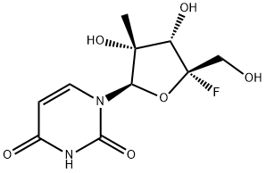 1-((2R,3R,4S,5S)-5-fluoro-3,4-dihydroxy-5-(hydroxymethyl)-3-methyltetrahydrofuran-2-yl)pyrimidine-2,4(1H,3H)-dione Struktur