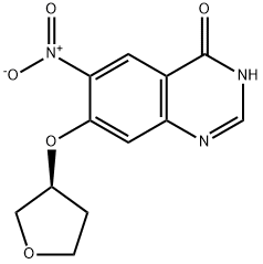 4(3H)-Quinazolinone, 6-nitro-7-[[(3S)-tetrahydro-3-furanyl]oxy]- Struktur