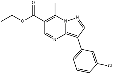 Ethyl 3-(3-chlorophenyl)-7-methylpyrazolo[1,5-a]pyrimidine-6-carboxylate Struktur