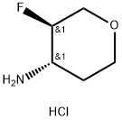 trans-2h-pyran-4-amine, 3-fluorotetrahydro-, hydrochloride Struktur