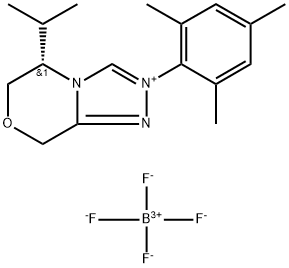 (5S)-5,6-dihydro-5-(1-methylethyl)-2-(2,4,6-trimethylphenyl)-8H-1,2,4-Triazolo[3,4-c][1,4]oxazinium tetrafluoroborate Struktur