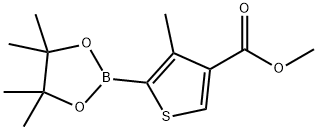 methyl4-methyl-5-(4,4,5,5-tetramethyl-1,3,2-dioxaborolan-2-yl)thiophene-3-carboxylate Struktur