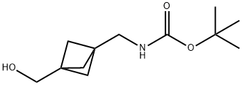 tert-Butyl((3-(hydroxymethyl)bicyclo[1.1.1]pentan-1-yl)methyl)carbamate Struktur