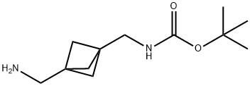 tert-Butyl((3-(aminomethyl)bicyclo[1.1.1]pentan-1-yl)methyl)carbamate Struktur