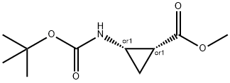 cis-cyclopropanecarboxylic acid, 2-[[(1,1-dimethylethoxy)carbonyl]amino]-, methyl ester Struktur