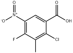 2-Chloro-4-Fluoro-3-Methyl-5-Nitrobenzoic Acid Struktur