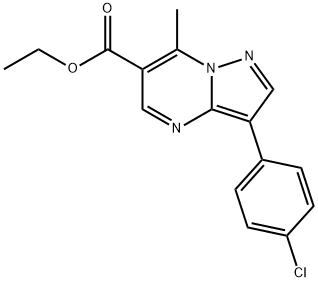 Ethyl 3-(4-chlorophenyl)-7-methylpyrazolo[1,5-a]pyrimidine-6-carboxylate Struktur