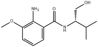 2-Amino-N-[(1S)-1-(hydroxymethyl)-2-methylpropyl]-3-methoxybenzamide Struktur