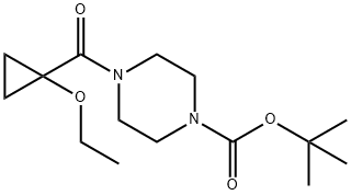 tert-butyl 4-(1-ethoxycyclopropanecarbonyl)piperazine-1-carboxylate Struktur