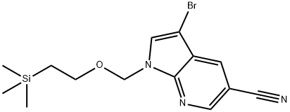 3-bromo-1-{[2-(trimethylsilyl)ethoxy]methyl}-1h-pyrrolo[2,3-b]pyridine-5-carbonitrile Struktur