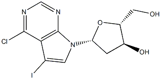 (2R,3S,5R)-5-(4-Chloro-5-iodo-7H-pyrrolo[2,3-d]pyrimidin-7-yl)-2-(hydroxymethyl)tetrahydrofuran-3-ol Struktur