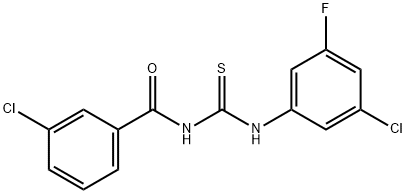 3-chloro-N-(3-chloro-5-fluorophenylcarbamothioyl)benzamide Struktur