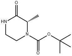 (S)-tert-butyl 2-methyl-3-oxopiperazine-1-carboxylate Struktur