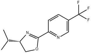 2-[(4S)-4,5-dihydro-4-(1-methylethyl)-
2-oxazolyl]-5-(trifluoromethyl)-Pyridine Struktur