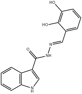 (E)-N'-(2,3-dihydroxybenzylidene)-1H-indole-3-carbohydrazide Struktur