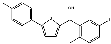 (5-(4-fluorophenyl)thiophen-2-yl)(5-iodo-2-methylphenyl)methanol Struktur