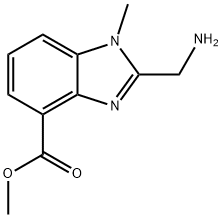 methyl 2-(aminomethyl)-1-methyl-1H-1,3-benzodiazole-4-carboxylate Struktur