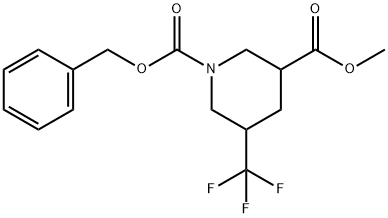 1-benzyl 3-methyl 5-(trifluoromethyl)piperidine-1,3-dicarboxylate Struktur