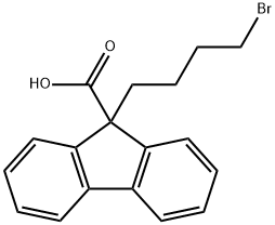 9H-Fluorene-9-carboxylic acid, 9-(4-bromobutyl)- Struktur