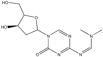 (Z)-N'-(5-((4R)-4-hydroxy-5-(hydroxymethyl)tetrahydrofuran-2-yl)-4-oxo-4,5-dihydro-1,3,5-triazin-2-yl)-N,N-dimethylformimidamide Struktur