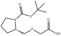 (S)-2-Carboxymethoxymethyl-pyrrolidine-1-carboxylic acid tert-butyl ester Struktur