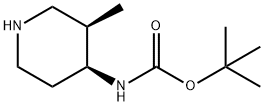 (3R,4S)-(3-Methyl-piperidin-4-yl)-carbamic acid tert-butyl ester Struktur