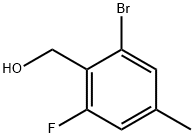 (2-Bromo-6-fluoro-4-methylphenyl)methanol Struktur