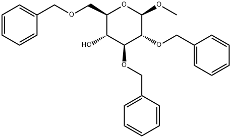 Methyl 2,3,6-tris-O-(phenylmethyl)-beta-D-glucopyranoside Struktur