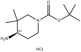 (R)-4-Amino-3,3-dimethyl-piperidine-1-carboxylic acid tert-butyl ester hydrochloride Struktur