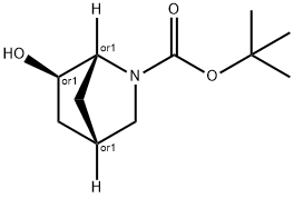 exo-6-Hydroxy-2-aza-bicyclo[2.2.1]heptane-2-carboxylic acid tert-butyl ester Struktur