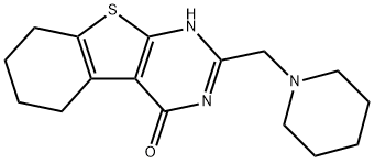 2-(1-piperidinylmethyl)-5,6,7,8-tetrahydro[1]benzothieno[2,3-d]pyrimidin-4(3H)-one Struktur