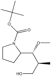 (S)-tert-butyl 2-((1R,2S)-3-hydroxy-1-methoxy-2-methylpropyl)pyrrolidine-1-carboxylate Struktur