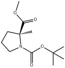 1,2-Pyrrolidinedicarboxylic acid, 2-methyl-, 1-(1,1-dimethylethyl) 2-methyl ester, (2S)- Struktur