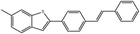 (E)-6-methyl-2-(4-styrylphenyl)benzo[b]thiophene Struktur