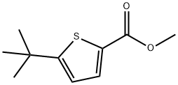 Methyl 5-(2-methyl-2-propanyl)-2-thiophenecarboxylate Struktur