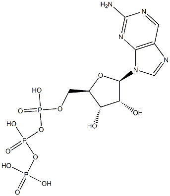 9-[5-O-[Hydroxy[[hydroxy(phosphonooxy)phosphinyl]oxy]phosphinyl]-beta-D-ribofuranosyl]-9H-purin-2-amine Struktur