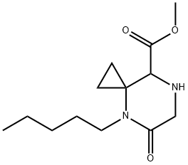 Methyl 5-oxo-4-pentyl-4,7-diazaspiro[2.5]octane-8-carboxylate Struktur