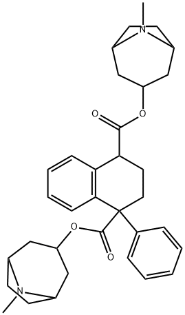 bis(8-methyl-8-azabicyclo[3.2.1]octan-3-yl) 1-phenyl-1,2,3,4-tetrahydronaphthalene-1,4-dicarboxylate Structure